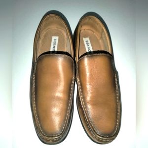 Steve Madden (Size 8.5) Men's Camel Brown Leather "Wynsor" Slip-on Flat Loafers